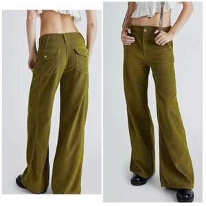 WE THE FREE Harlow Wide Leg Corduroy Pants Boho Barrel Jeans Pants 28